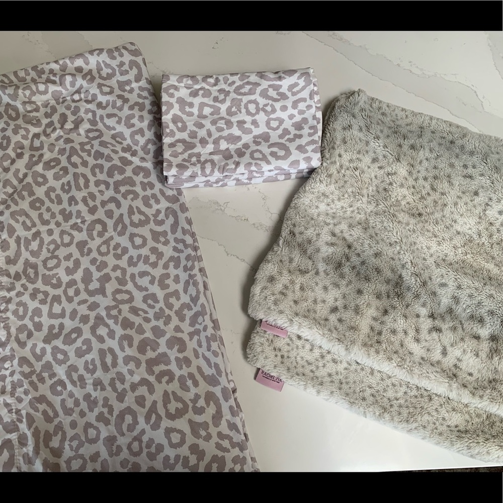 White Leopard Curtain Bundle with Rachel Zoe Pillows